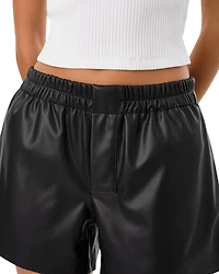 Sigrid Faux Leather Boxer Style Shorts