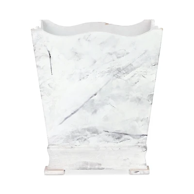 Vietri Florentine Wooden Accessories Marble Look Waste Basket