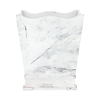 Vietri Florentine Wooden Accessories Marble Look Waste Basket
