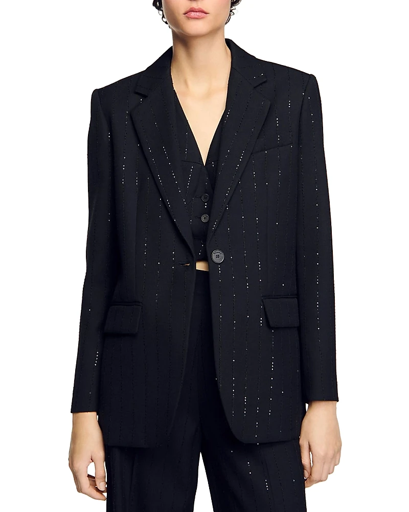 Sandro Sequin Suit Jacket