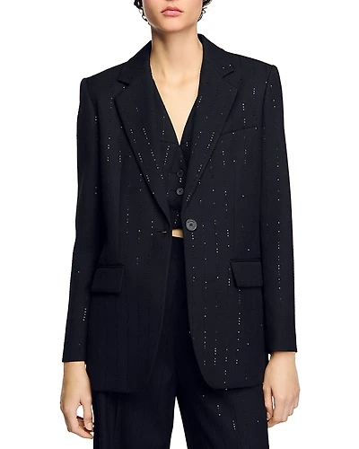 Sandro Sequin Suit Jacket