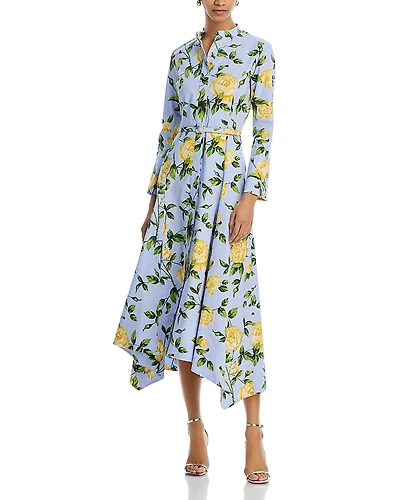 Oscar de la Renta English Rose Poplin Dress