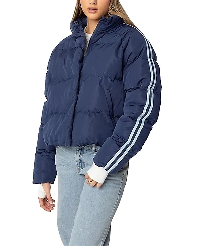 Edikted Sherry Side Striped Puffer Jacket