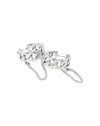 Dangling Chain Twist Hoop Earrings