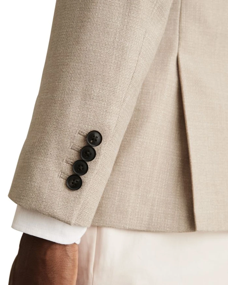 Stack Single Breasted Two Button Notch Textured Blazer