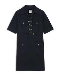 Record Military Cotton Mini Dress