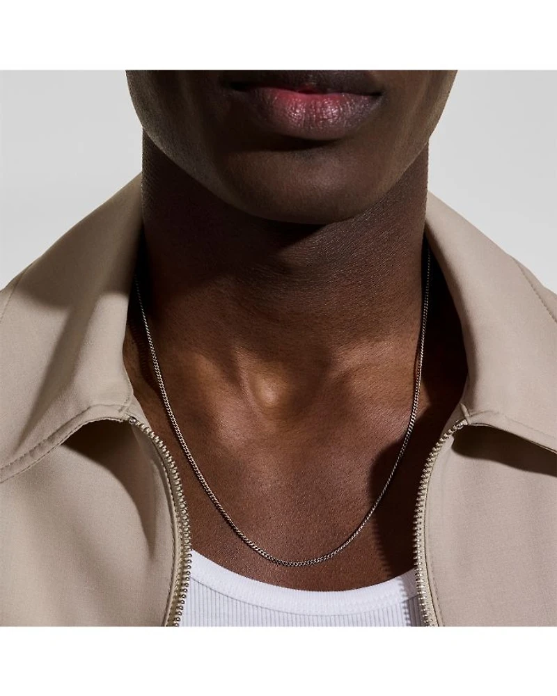 Sterling Silver Chain Curb Link Necklace