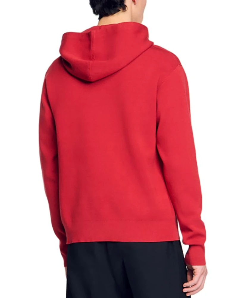 Snake Detail Knit Hoodie