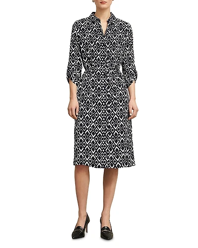 Hobbs London Cali Printed Button Front Dress