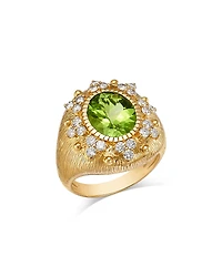 Bloomingdale's Fine Collection Peridot & Diamond Halo Statement Ring