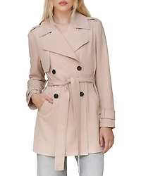 Avec Les Filles Double Breasted Soft Trench Coat