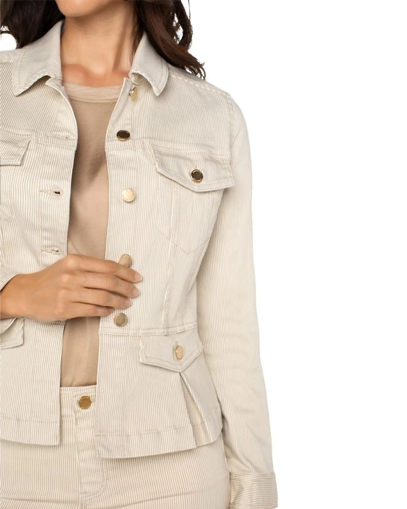 Chambray Peplum Jacket