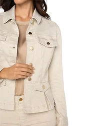 Chambray Peplum Jacket