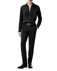 Silk Pleated Front Shirt