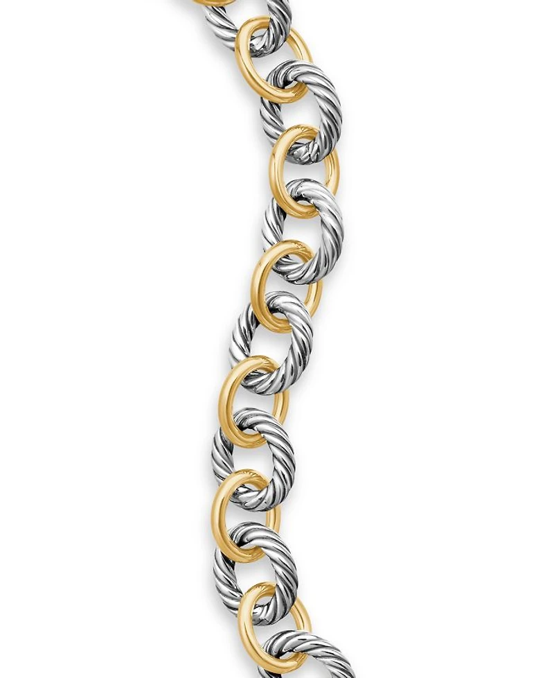 Oval Link Bracelet with Gold