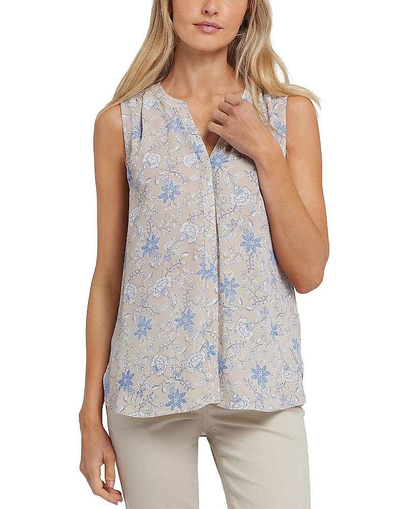 Nydj Sleeveless Pleat Back Blouse