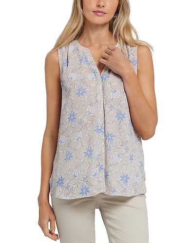 Nydj Sleeveless Pleat Back Blouse