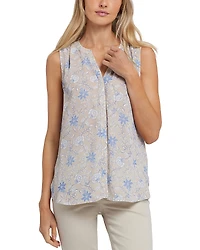 Nydj Sleeveless Pleat Back Blouse