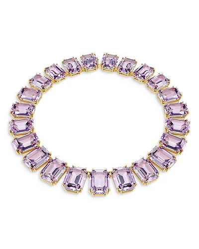 Millenia Purple Octagon Crystal Tennis Necklace, 14.125-15.375"