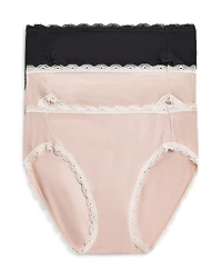 b. tempt'd by Wacoal Lace Trim Hi-Cut Bikini, Pack of 3