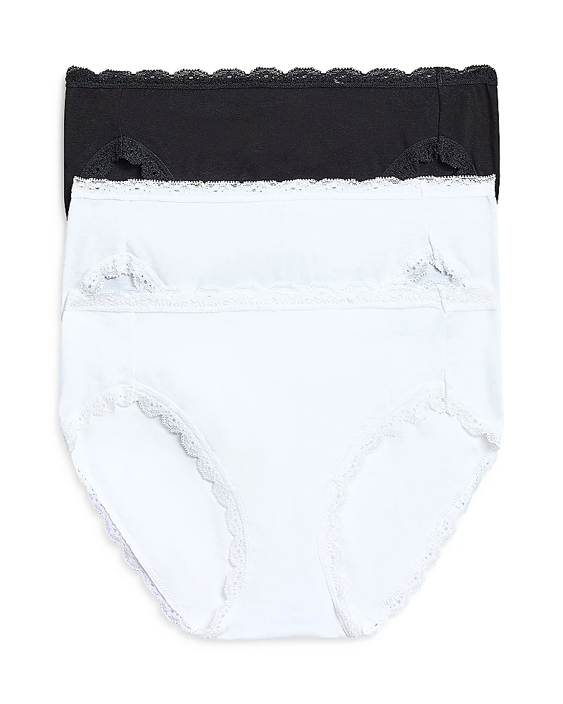 b. tempt'd by Wacoal Lace Trim Hi-Cut Bikini, Pack of 3