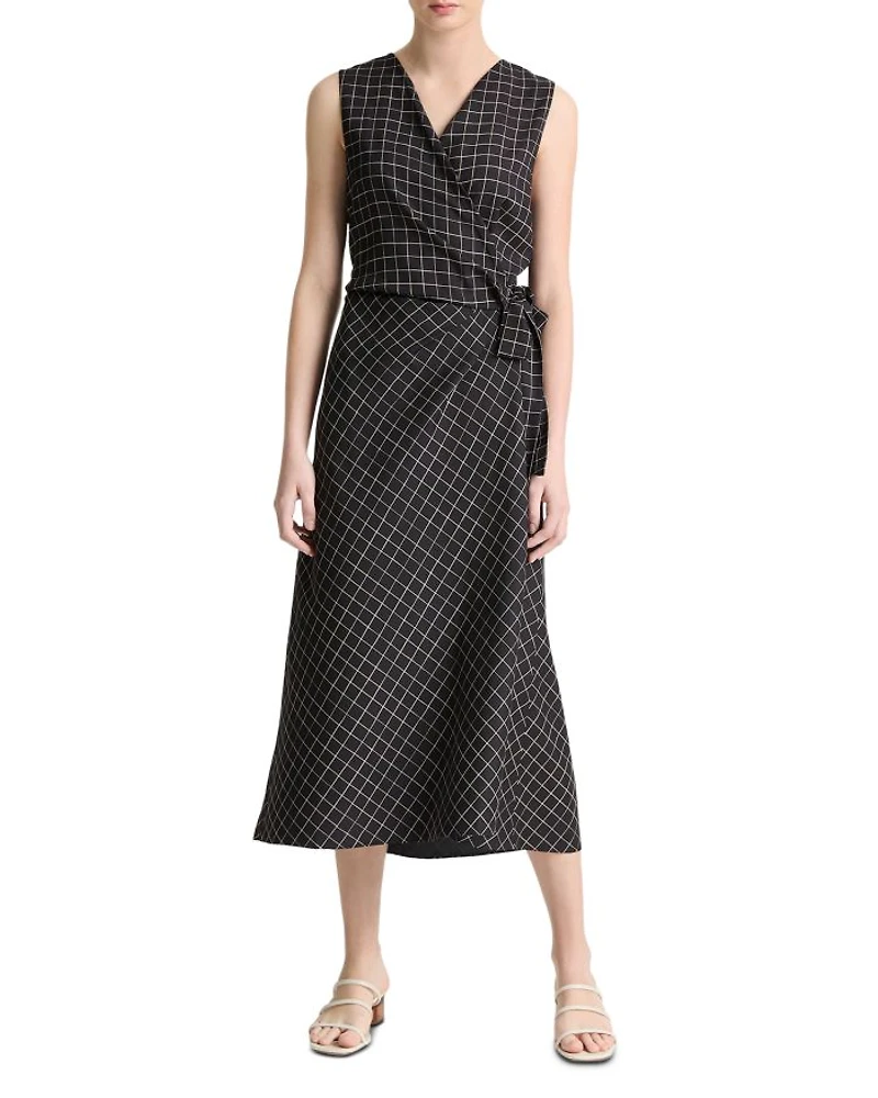 Trellis Plaid Sleeveless Dress