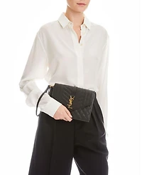Envelope Flap Pouch Mix Matelassé Grain De Poudre Embossed Leather