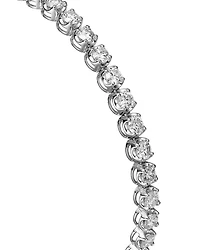 Crown Set Diamond Tennis Bracelet in 14K Yellow or White Gold, 5.0 tcw