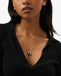 Pebble Silver Pendant Necklace