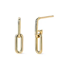Ana Luisa Solid Yellow Gold Oval Links Drop Earrings