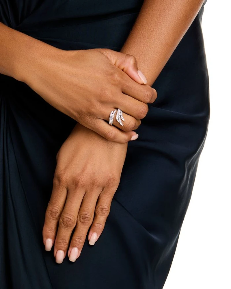 Diamond Bypass Ring in 14K White Gold, 1.0 tcw