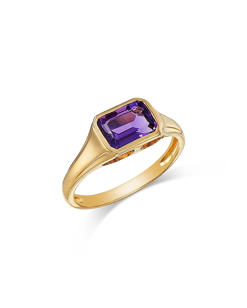 Bloomingdale's Fine Collection Amethyst Emerald Cut Ring