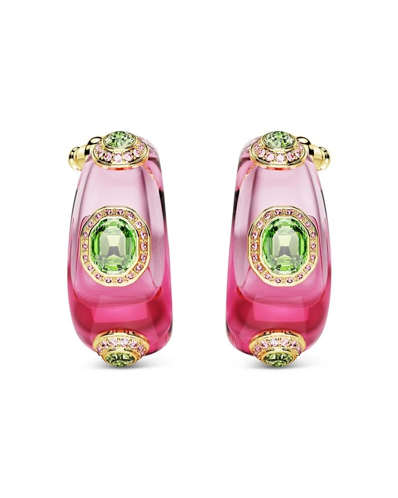 Dulcis Multicolor Crystal Medium Hoop Earrings