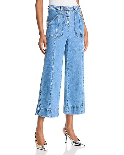 Cinq a Sept Benji High Rise Cropped Wide Leg Jeans