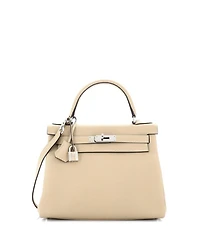 Kelly 28 Handbag Light Togo with Palladium Hardware