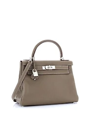 Kelly 28 Handbag Grey Togo with Palladium Hardware