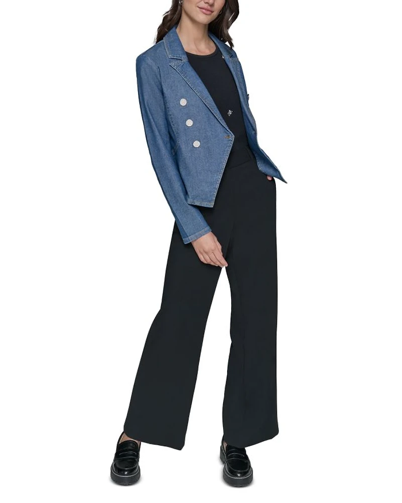 Asymmetric Denim Blazer