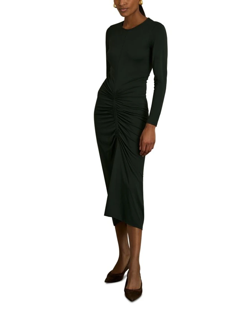 Ginny Plain Ruched Jersey Dress