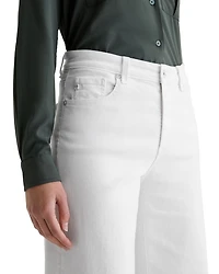 Saige Mid Rise Wide Leg Cropped Jeans Gallery White