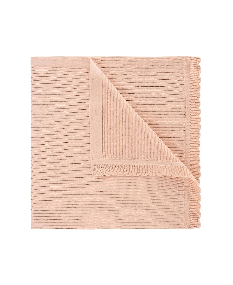 Feltman Brothers Unisex Scallop Trimmed Rib Knit Blanket - Baby