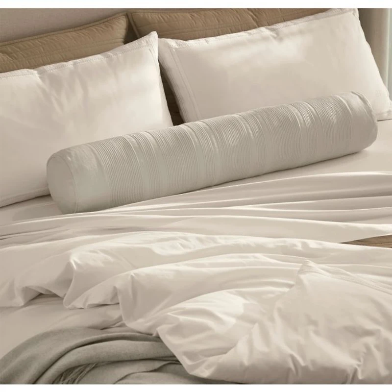 Fluted Decorative Bolster Pillow with Insert