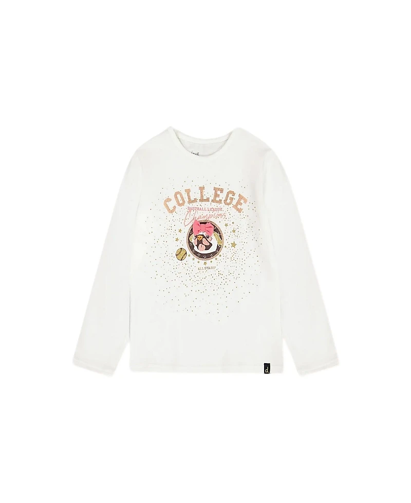 Deux par Deux Girls' Organic Cotton T-shirt with Print - Little Kid