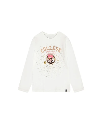 Deux par Deux Girls' Organic Cotton T-shirt with Print - Little Kid