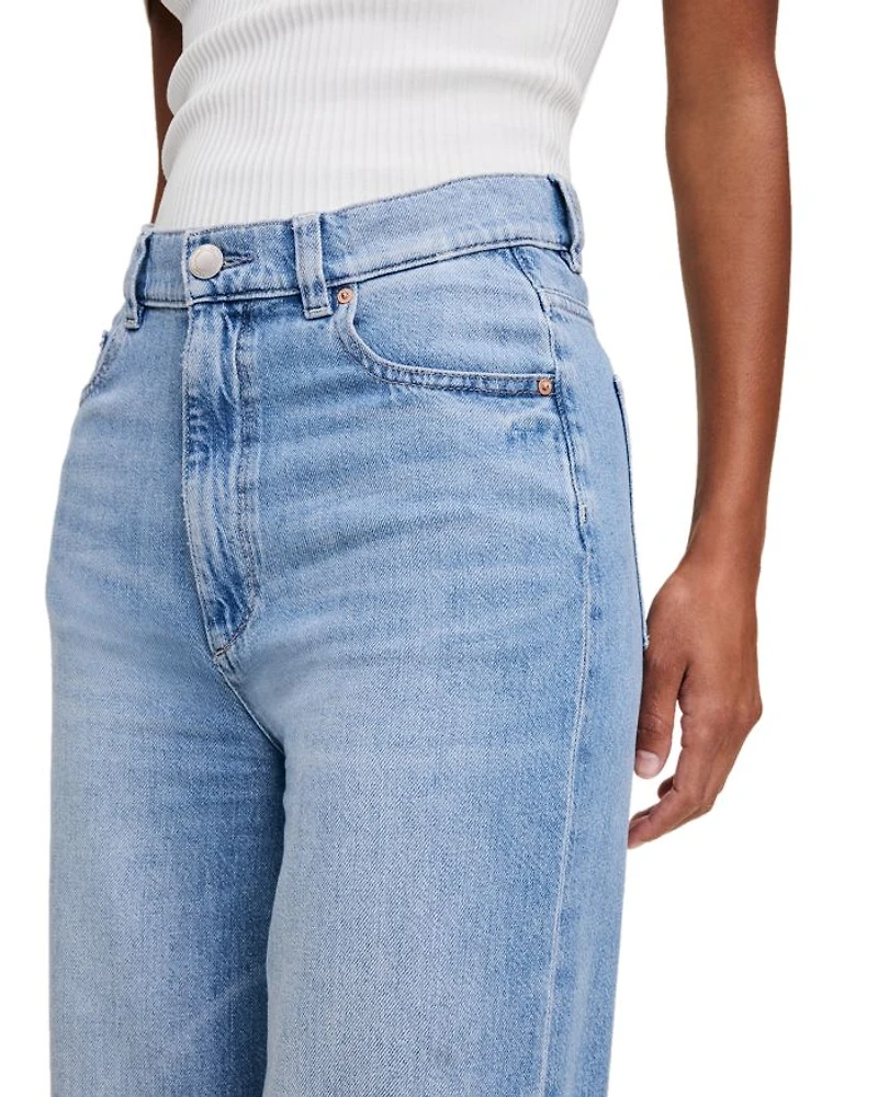 Aura Hepburn Wide Leg High Rise Jeans River Bank