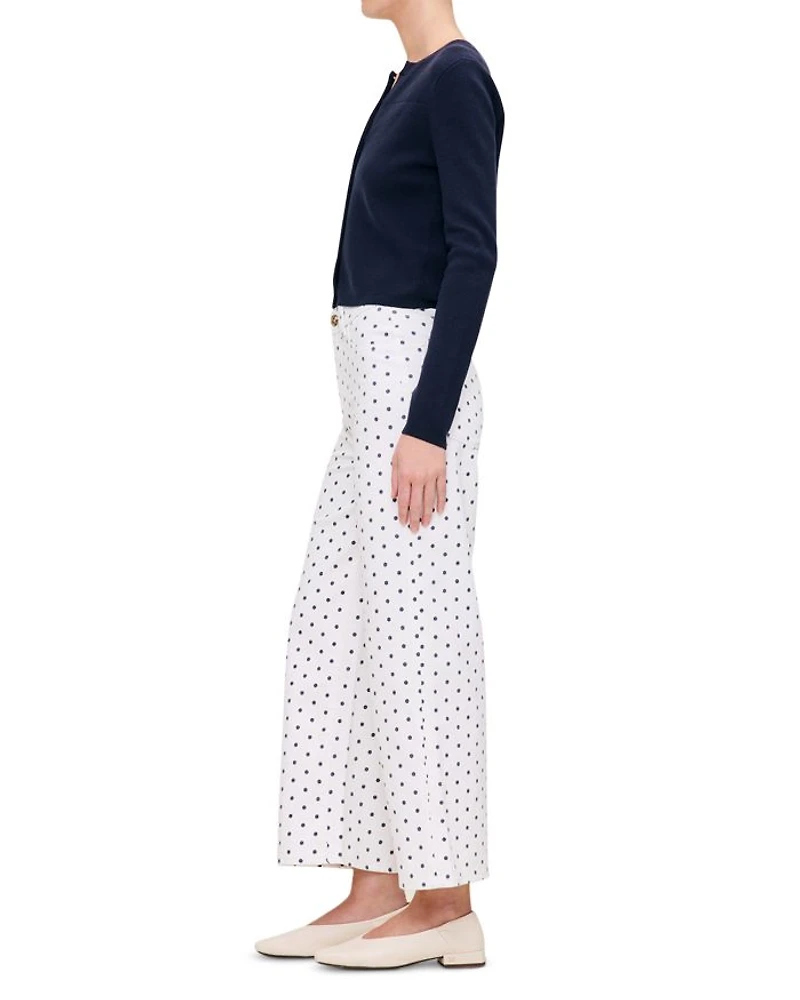 Hepburn High Rise Ankle Wide Leg Jeans Marine Dots