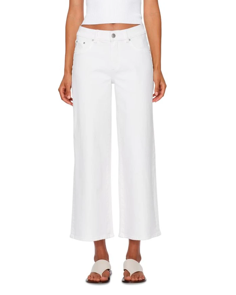 Hepburn Mid Rise Wide Leg Jeans White