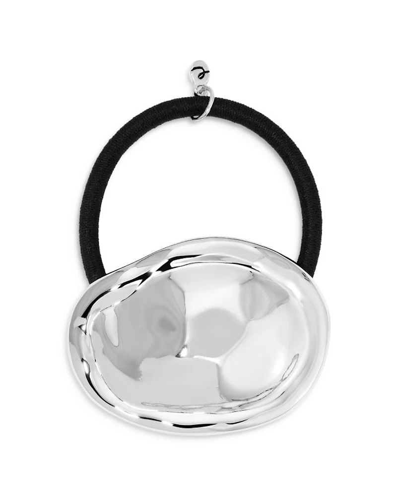 Liquid Lux Oval Hair Tie in Silver Tone