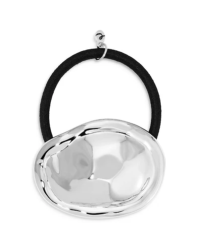 Liquid Lux Oval Hair Tie in Silver Tone