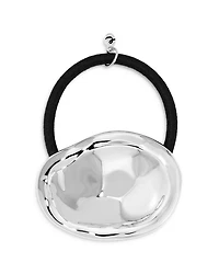 Liquid Lux Oval Hair Tie in Silver Tone