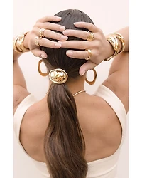 Liquid Lux Oval Hair Barrette in Gold Tone